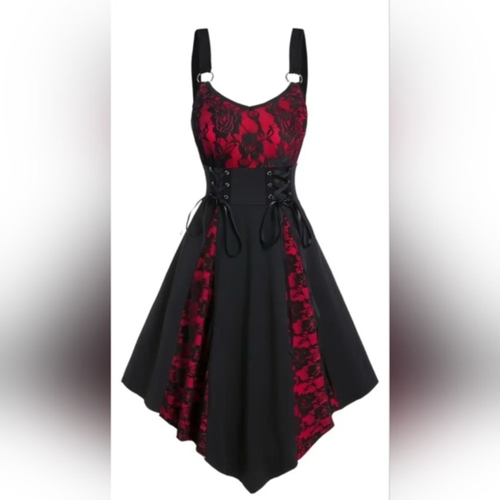 Vampire Pirate Queen Black And Red Dress